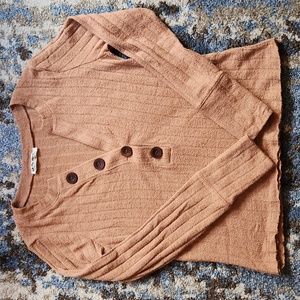 NWOT Womens We The Free Long Sleeved Top Medium Tan Camel Color